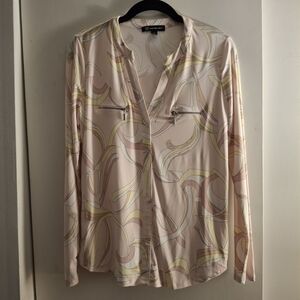 INC International Concepts Pastel Abstract Women's Blouse